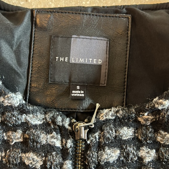 The Limited Tweed Crop Jacket Sz S Grey / Black - Picture 6 of 7